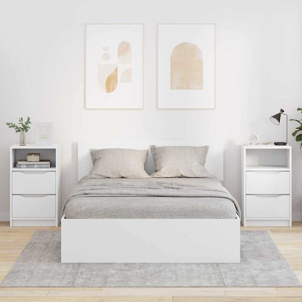 Vidaxl nachtkastjes 2 st wit 40 x 30 x 67 cm bewerkt hout