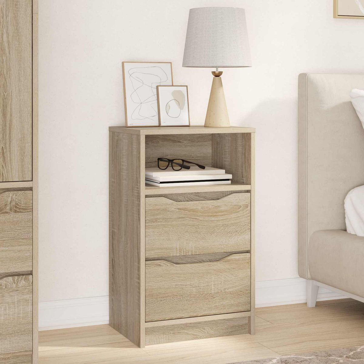Vidaxl nachtkastje sonoma eiken 40 x 30 x 67 cm bewerkt hout