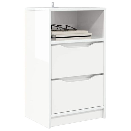 Vidaxl nachtkastjes 2 st hoogglans wit 40 x 30 x 67 cm bewerkt hout