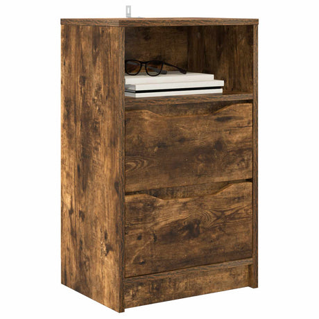 Vidaxl nachtkastjes 2 st gerookt eiken 40 x 30 x 67 cm bewerkt hout