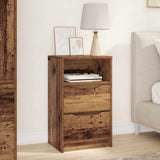 Vidaxl nachtkastje oud hout 40 x 30 x 67 cm bewerkt hout