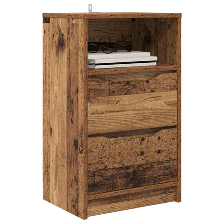 Vidaxl nachtkastje oud hout 40 x 30 x 67 cm bewerkt hout