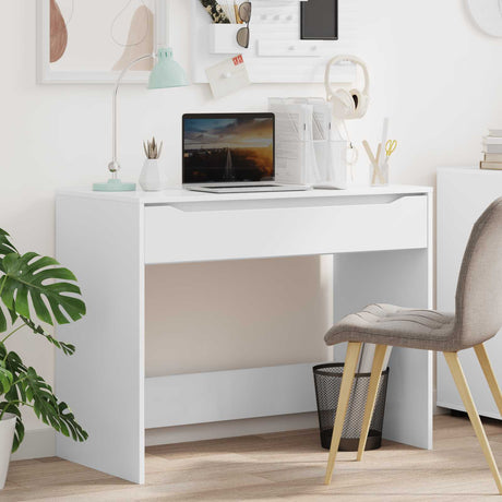 Vidaxl bureau met lade wit 100 x 50 x 78 cm geconstrueerd hout