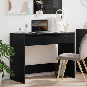 Vidaxl bureau met lade zwart 100 x 50 x 78 cm geconstrueerd hout