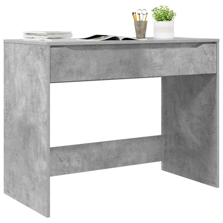 Vidaxl bureau met lade beton grijs 100 x 50 x 78 cm geconstrueerd hout