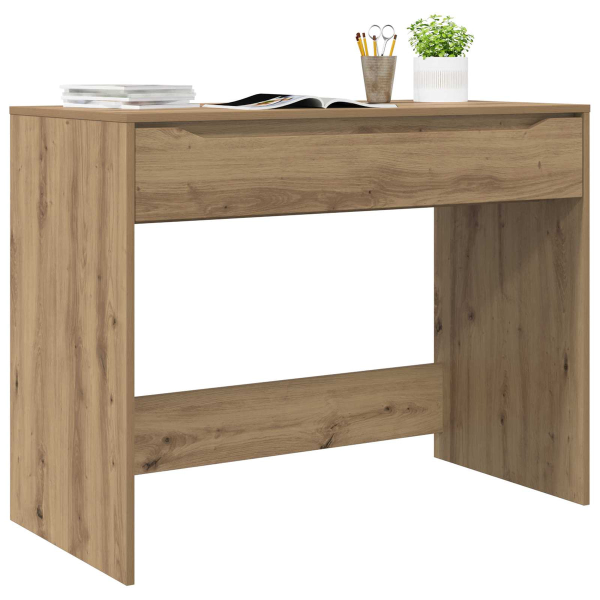 Vidaxl bureau met lade artisan eik geconstrueerd hout 100 x 50 x 78 cm