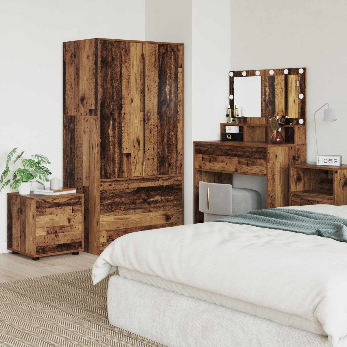 Vidaxl badkamer kast 40,5 x 40 x 44 cm bewerkt hout oud hout