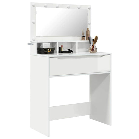 Vidaxl slaapkamer kaptafels hoogglans wit 80 x 39,6 x 135 cm