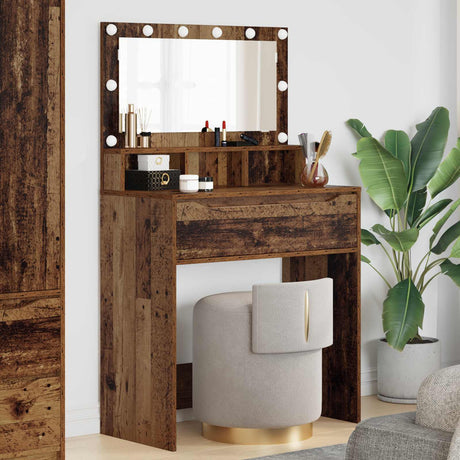 Vidaxl slaapkamer kaptafels oud hout 80 x 39,5 x 135 cm bewerkt hout