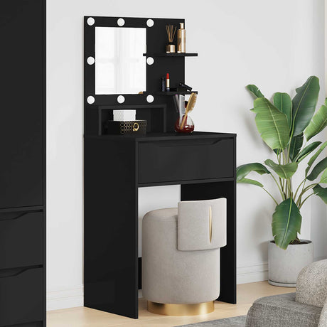 Vidaxl slaapkamer kaptafels zwart 60 x 39,5 x 135 cm bewerkt hout