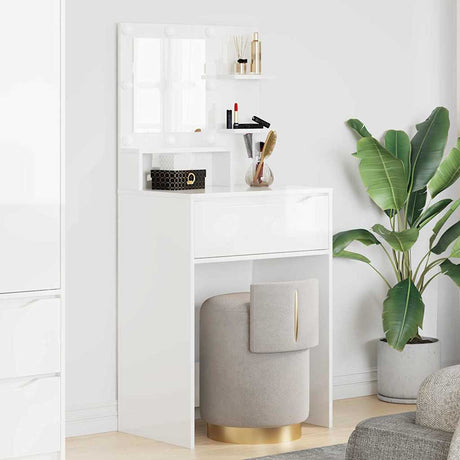 Vidaxl slaapkamer kaptafels hoogglans wit 80 x 39,6 x 135 cm