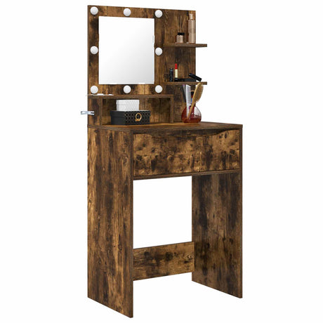 Vidaxl slaapkamer kaptafels gerookt eiken 80 x 39,6 x 135 cm
