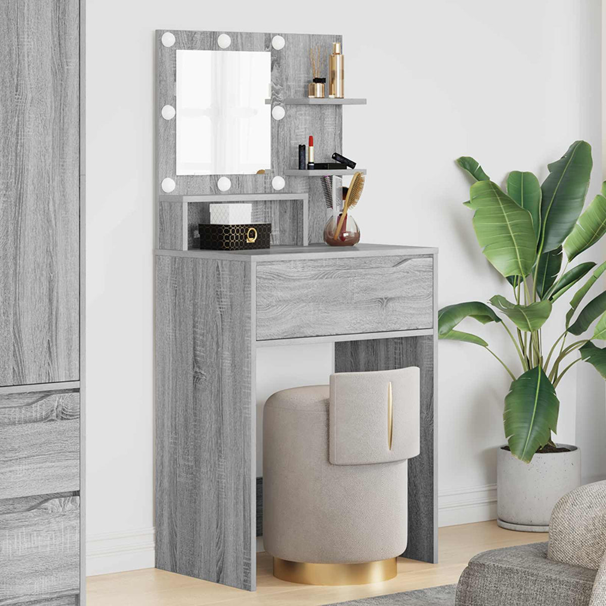 Vidaxl slaapkamer kaptafels grijs sonoma 60 x 39,5 x 135 cm