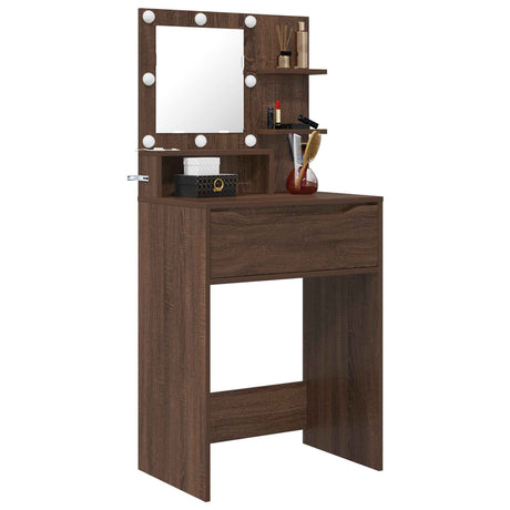 Vidaxl slaapkamer kaptafels bruin eiken 80 x 39,6 x 135 cm