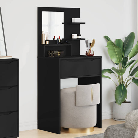 Vidaxl slaapkamer kaptafels zwart 60 x 39,5 x 135 cm bewerkt hout
