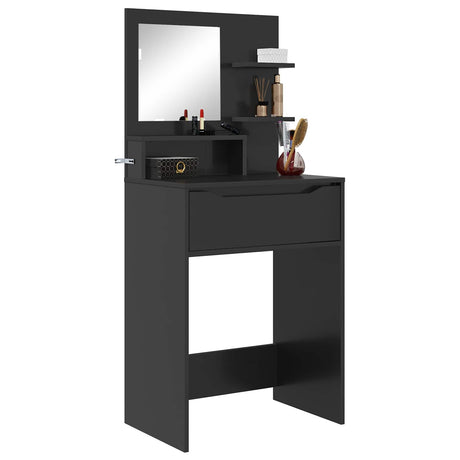 Vidaxl slaapkamer kaptafels zwart 60 x 39,5 x 135 cm bewerkt hout
