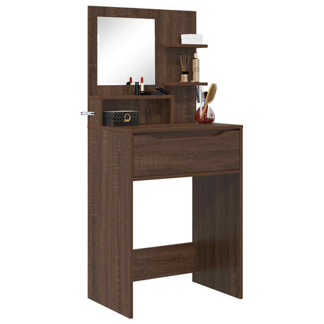 Vidaxl slaapkamer kaptafels bruin eiken 80 x 39,6 x 135 cm