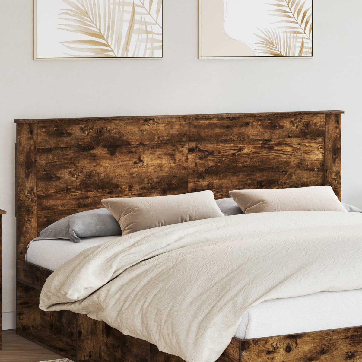 Vidaxl hoofdbord gerookt eiken bewerkt hout