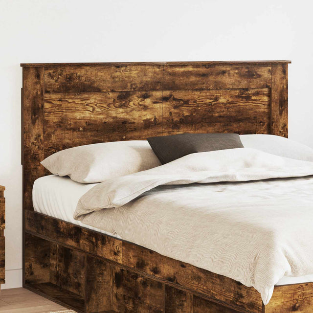 Vidaxl hoofdbord gerookt eiken bewerkt hout