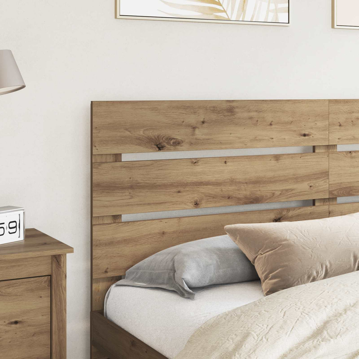 Vidaxl hoofdbord artisan eiken bewerkt hout
