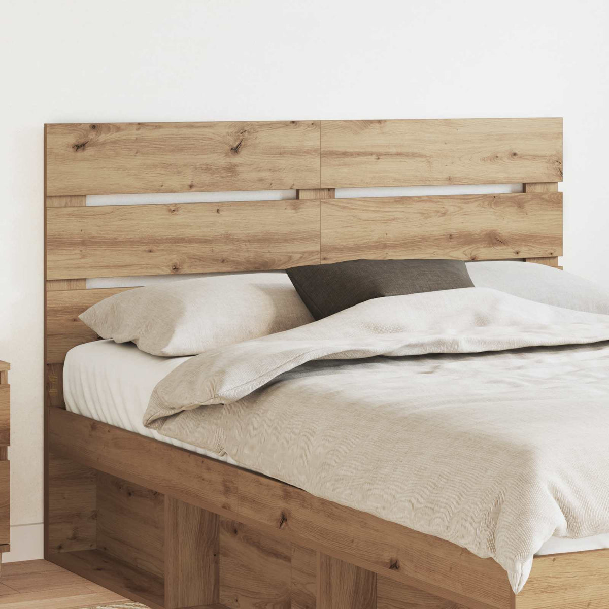 Vidaxl hoofdbord artisan eiken bewerkt hout