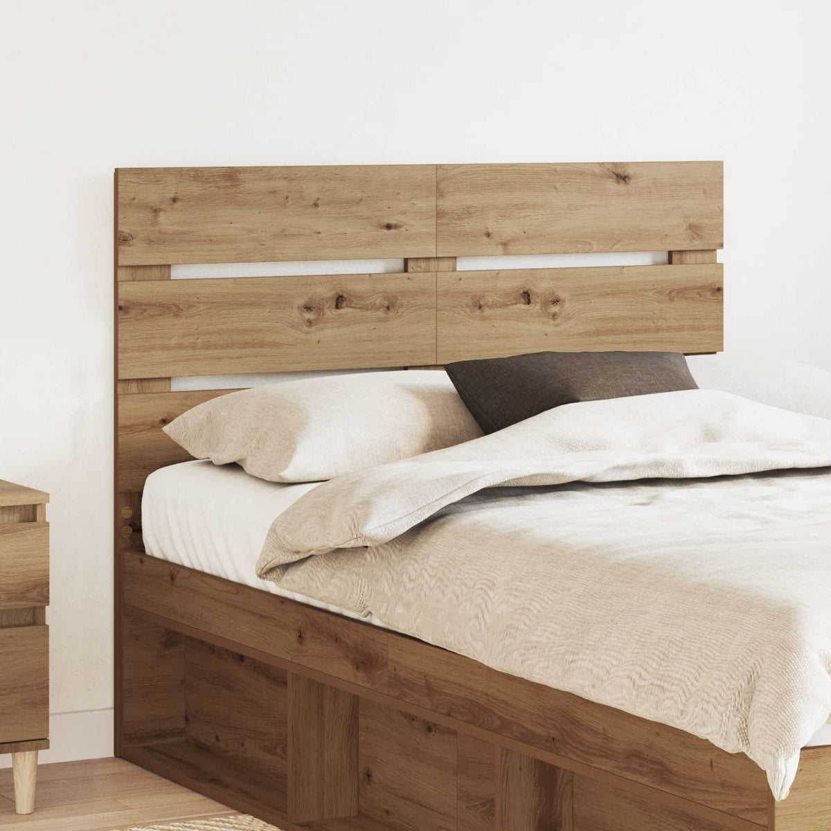 Vidaxl hoofdbord artisan eiken bewerkt hout