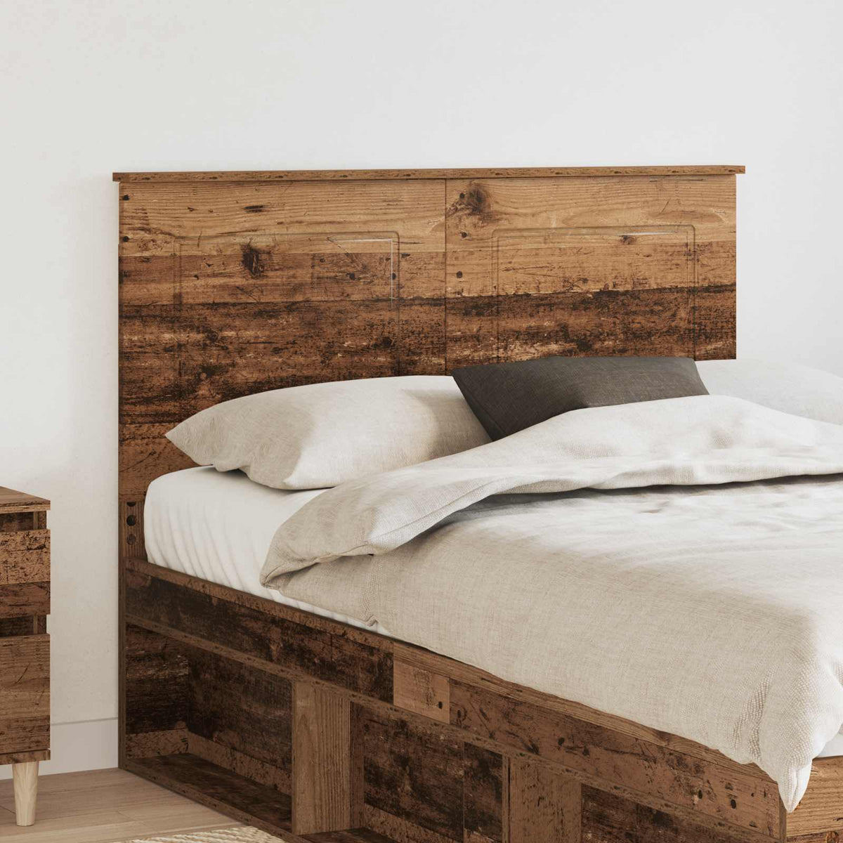 Vidaxl hoofdbord oud hout 138 x 7 x 100 cm bewerkt hout