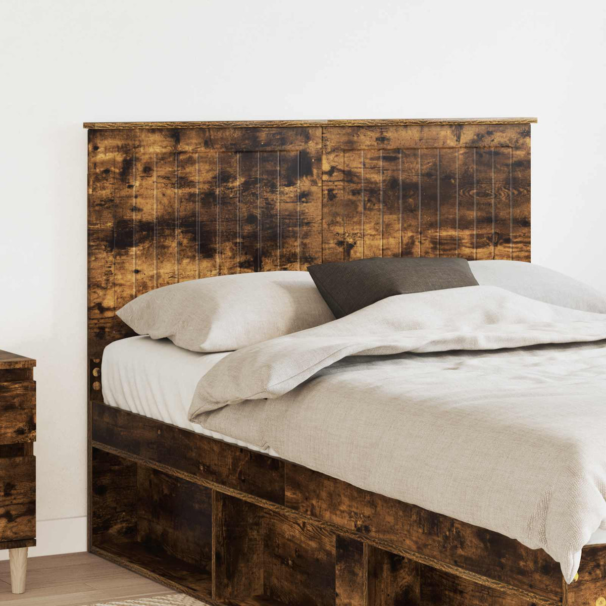 Vidaxl hoofdbord gerookt eiken bewerkt hout