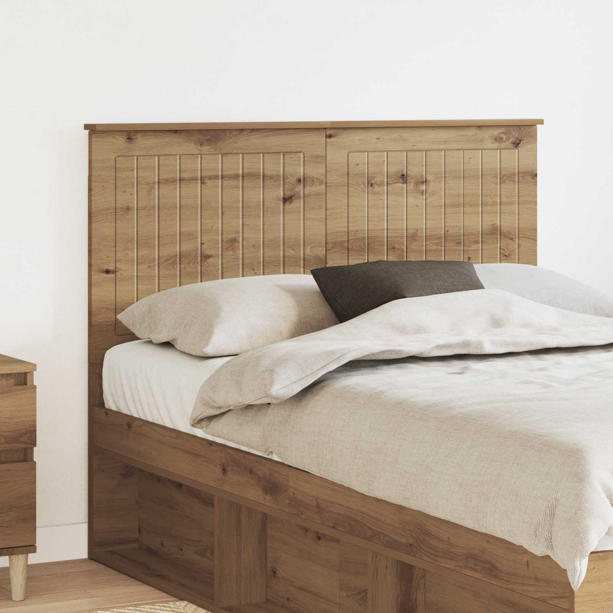 Vidaxl hoofdbord artisan eiken bewerkt hout