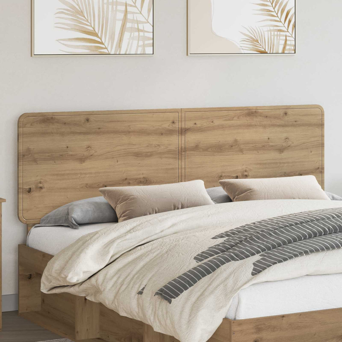 Vidaxl hoofdbord artisan eiken bewerkt hout