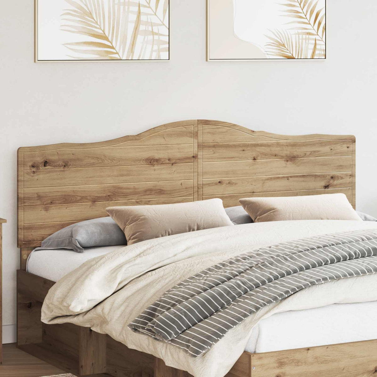 Vidaxl hoofdbord artisan eiken bewerkt hout
