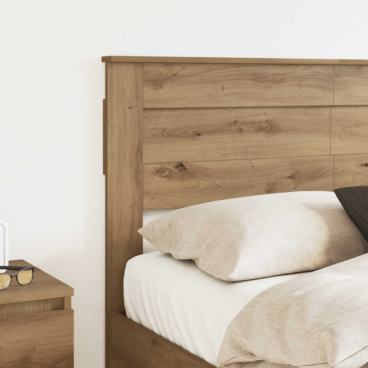 Vidaxl hoofdbord artisan eiken bewerkt hout