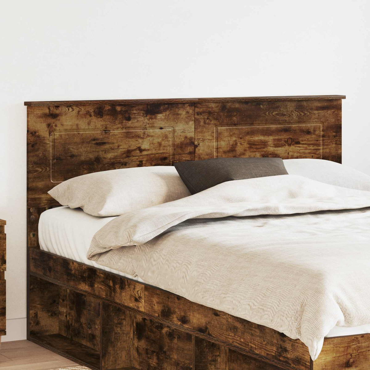 Vidaxl hoofdbord gerookt eiken bewerkt hout