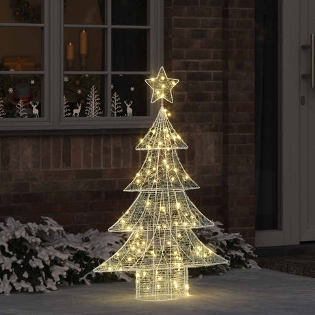 Vidaxl kerstboom 100 led's warmwit 120 cm acryl