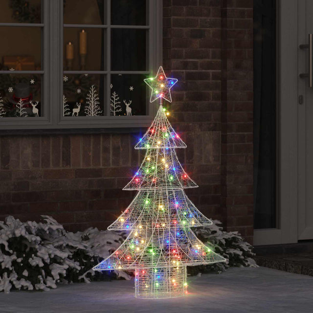 Vidaxl kerstboom 100 led's meerkleurig 120 cm acryl
