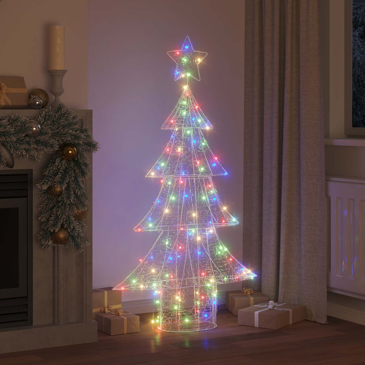 Vidaxl kerstboom 160 led's meerkleurig 150 cm acryl