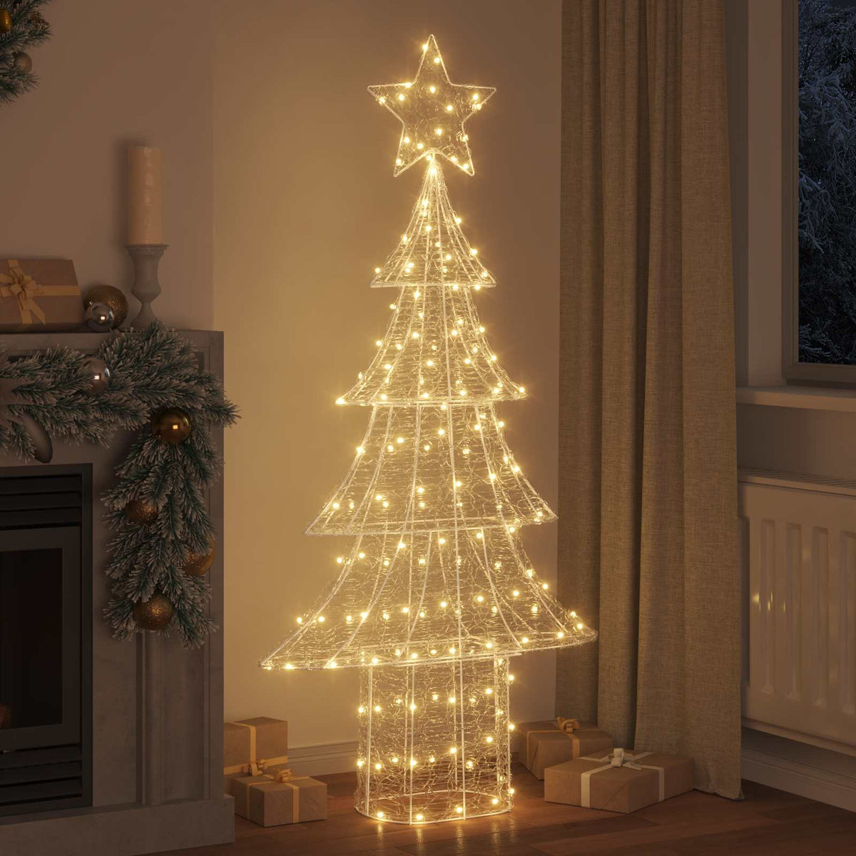 Vidaxl kerstboom 240 led's warmwit 150 cm acryl