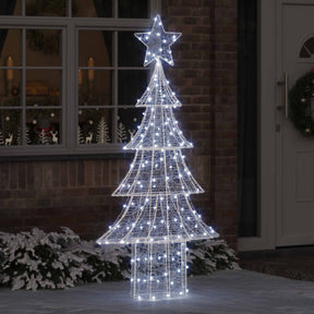 Vidaxl kerstboom 240 led's koudwit 180 cm acryl