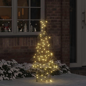 Vidaxl kerstboom 120 led's warmwit 150 cm rattan