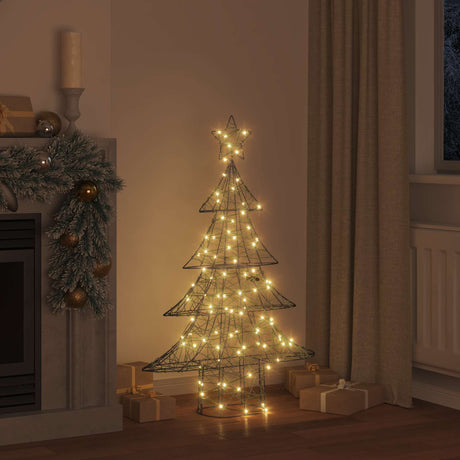 Vidaxl kerstboom 120 led's warmwit 150 cm rattan