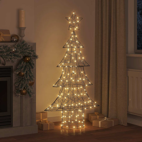 Vidaxl kerstboom 160 led's warmwit 150 cm rattan