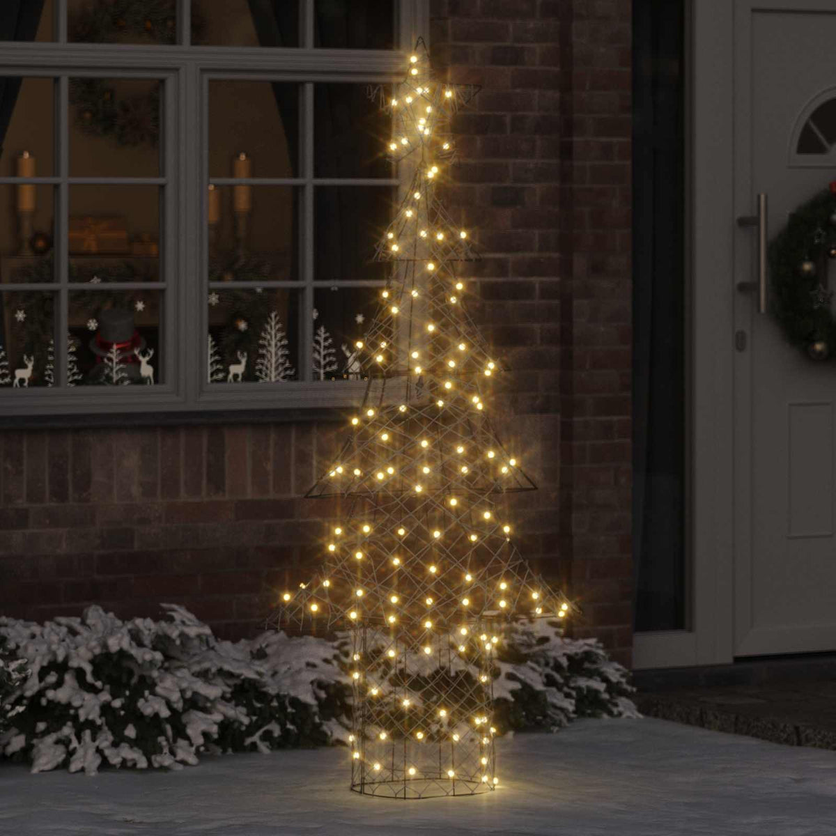 Vidaxl kerstboom 240 led's warmwit 180 cm rattan