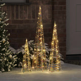 Vidaxl kerstboom 3 st 90 led's warmwit 20 x 20 x 80 cm pet