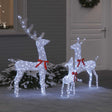Vidaxl rendierfamilie 3 st 300 led's koudwit 68 x 26 x 127 cm stof