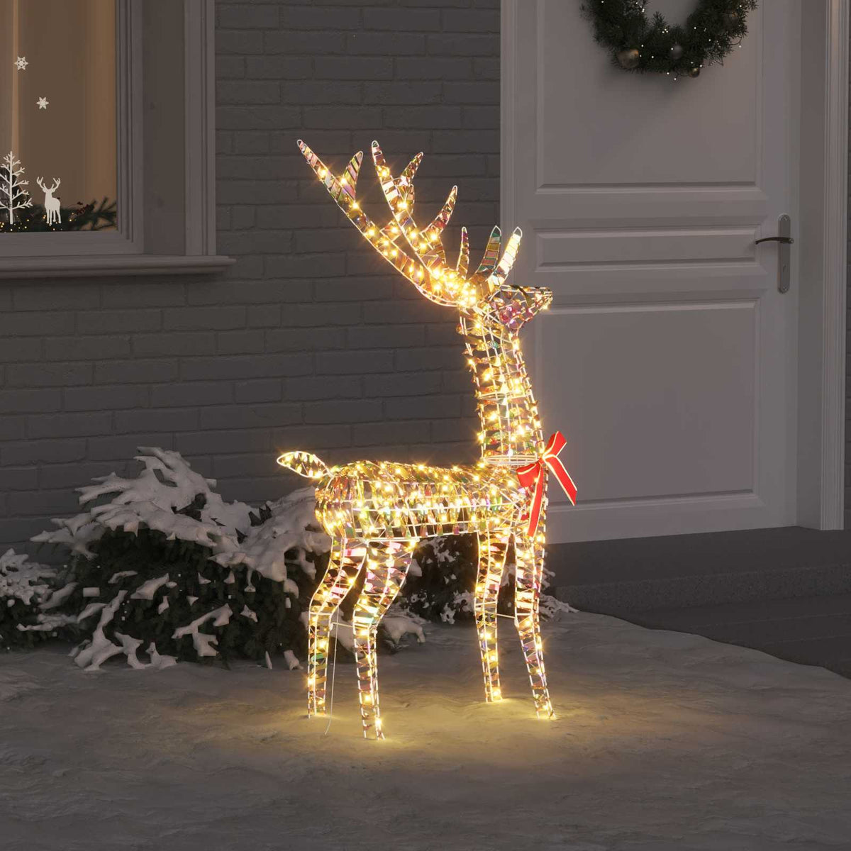 Vidaxl 3d rendier 140 led's warmwit 128 cm pet