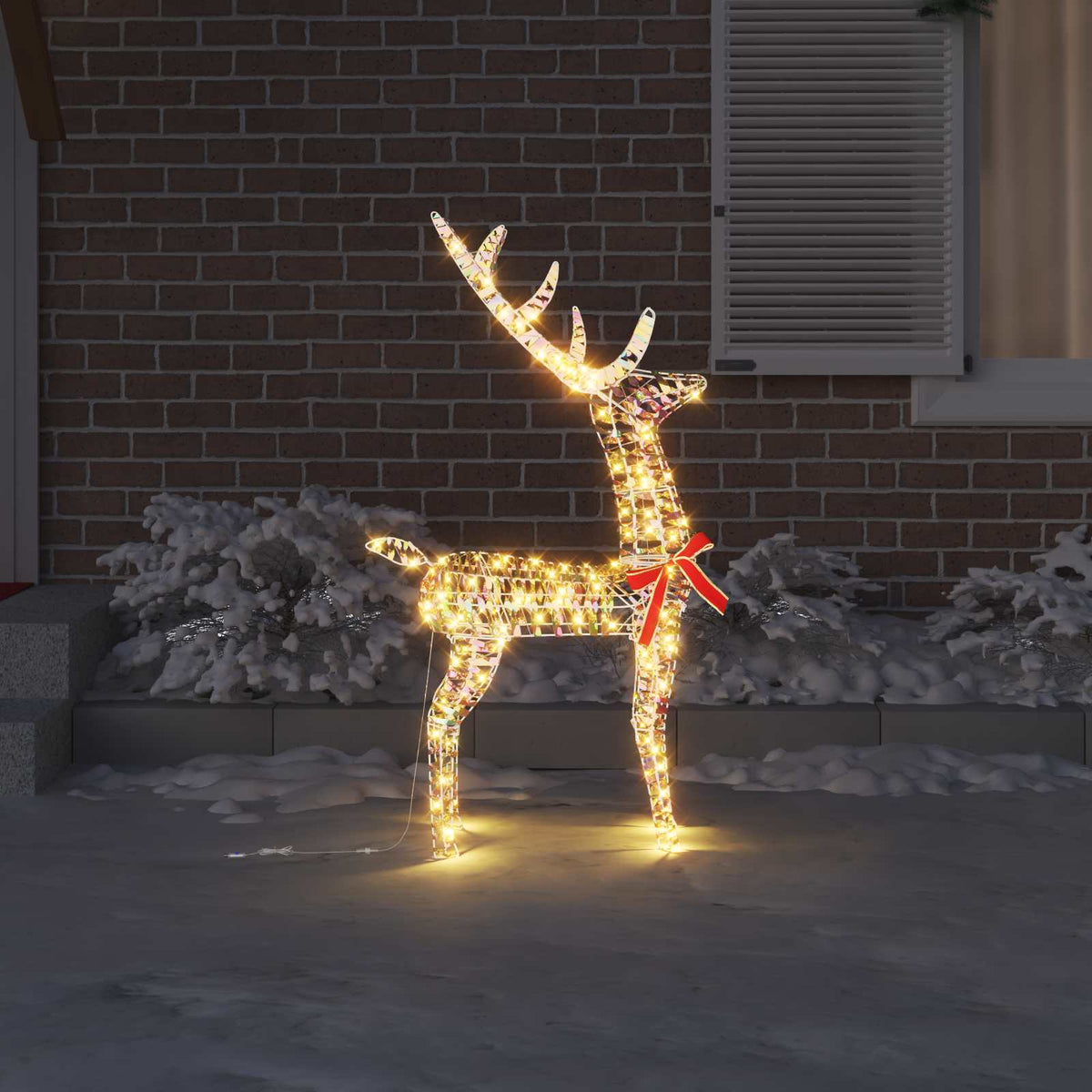 Vidaxl 3d rendier 140 led's warmwit 128 cm pet