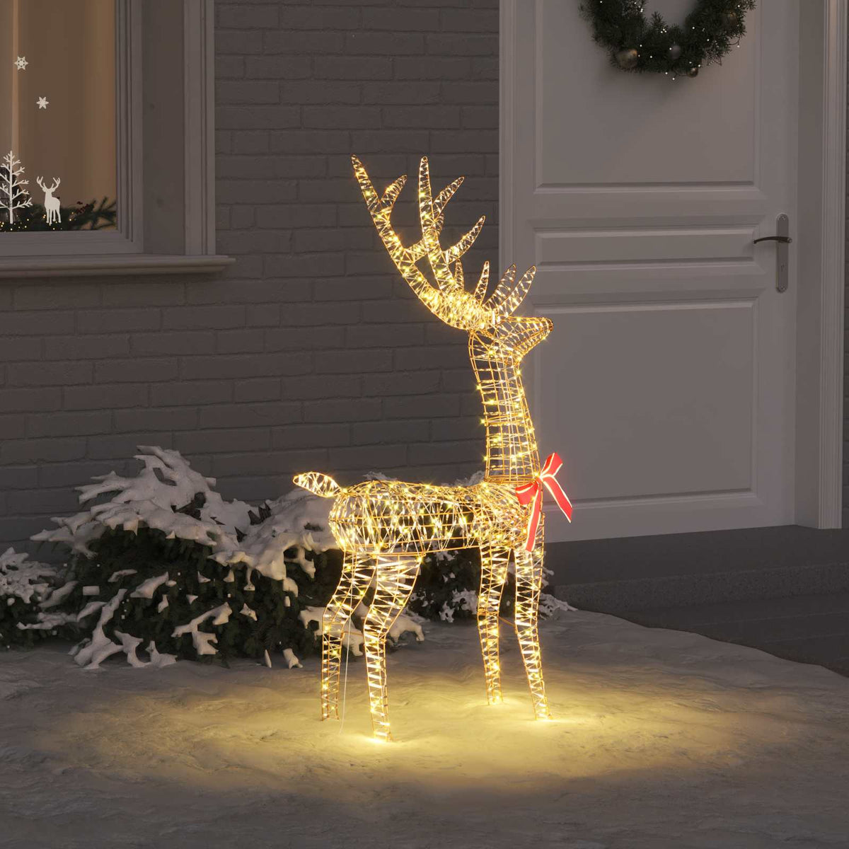 Vidaxl 3d rendier 140 led's warmwit 128 cm pet