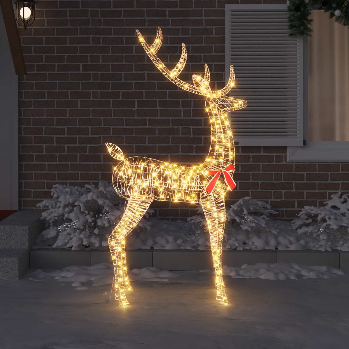 Vidaxl 3d rendier 250 led's warmwit 96 x 40 x 180 cm pet