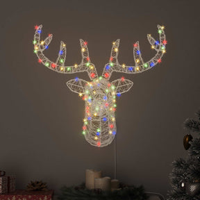 Vidaxl hertenkop 140 led's kleurrijk 68 x 36,5 x 62,5 cm acryl
