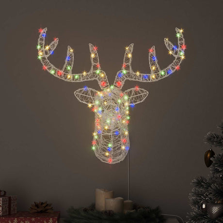 Vidaxl hertenkop 140 led's kleurrijk 68 x 36,5 x 62,5 cm acryl